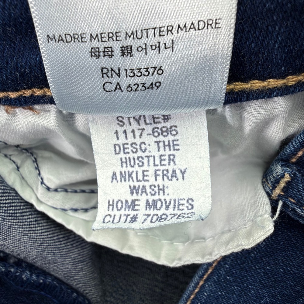 MOTHER Jeans Women's 29 (Fits 28x27) Blue Home Movies The Hustler Ankle Fray USA - Picture 6 of 15